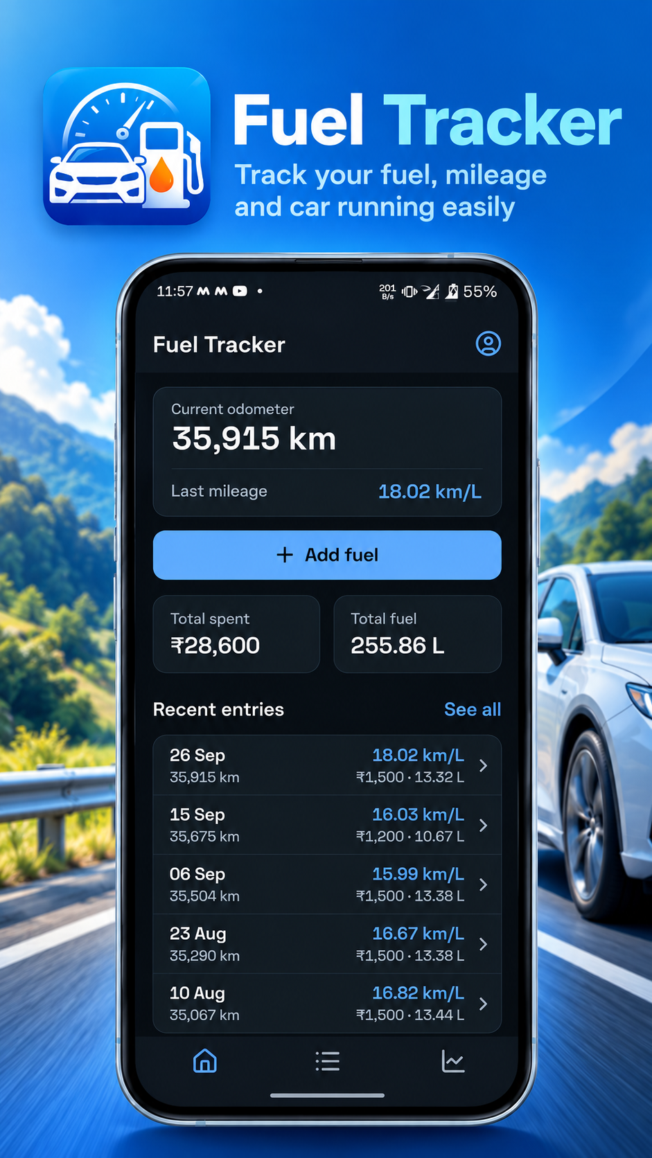 Fuel Tracker screenshot 1